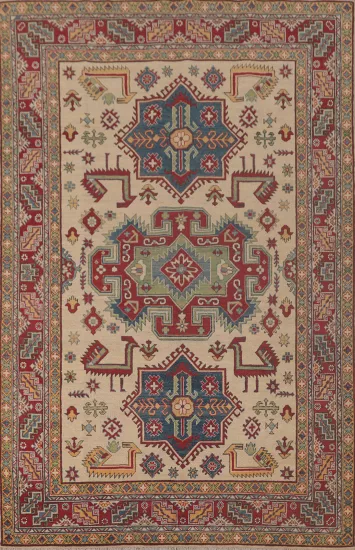 Handmade Wool Kazak Living Room Rug 7x10