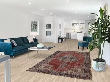 Distressed Wool Oushak Turkish Area Rug 5x9