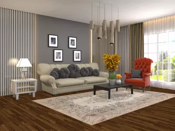 Distressed Ivory Sparta Turkish Area Rug 6x9