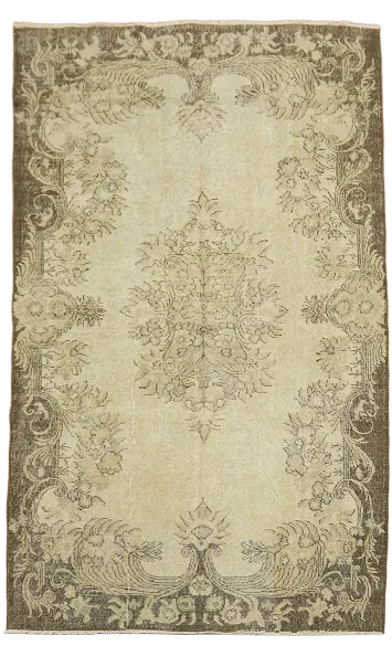 Distressed Wool Sparta Turkish Area Rug 6x9