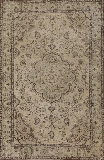 Handmade Anatolian Turkish Distressed Area Rug 6x9