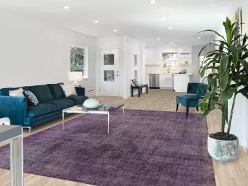 Distressed Purple Anatolian Turkish Area Rug 8x12