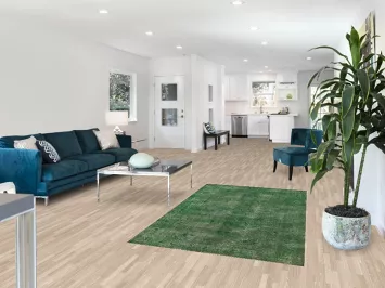 Over-Dyed Green Anatolian Distressed Turkish Rug 4x7