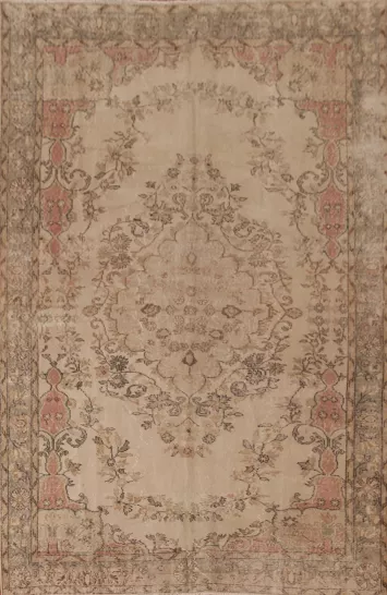 Distressed Anatolian Turkish Area Rug 6x10