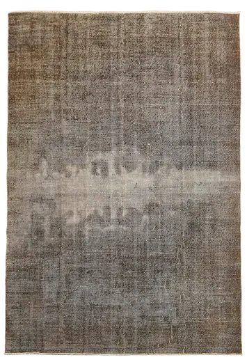 Taupe Hues Distressed Turkish Rug for Contemporary Decor 7x10 ft