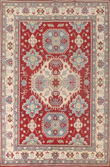 Geometric Red Kazak Oriental Area Rug 8x12