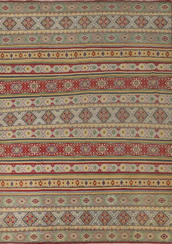 Striped Kazak Living Room Area Rug 10x12