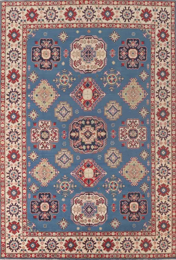 Handmade Blue Kazak Oriental Area Rug 8x12