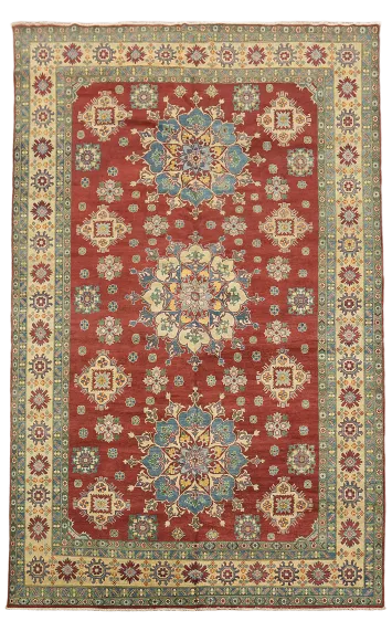 Traditional Red Kazak Pakistani Large Rug 10'x15'