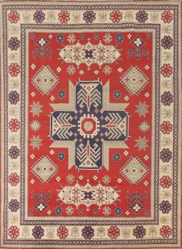 Geometric Kazak Oriental Area Rug 8x10
