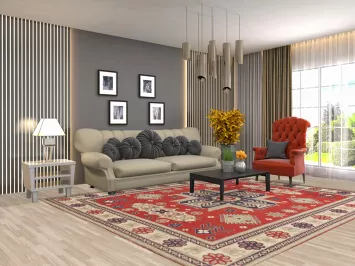 Geometric Kazak Oriental Area Rug 8x10