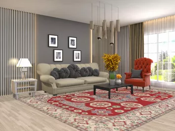 Handmade Red Kazak Oriental Area Rug 9x12