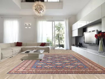 Vegetable Dye Blue Kazak Oriental Large Rug 13x16