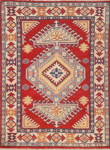 Geometric Kazak Oriental Rug 3x4
