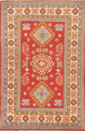 Handmade Wool Kazak Oriental Rug 3x4