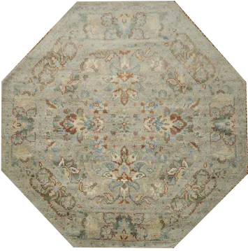 Octagonal Shape Ziegler Hand-Knotted Rug 6'x6'