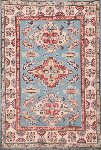 Light Blue Kazak Oriental Rug 4x6