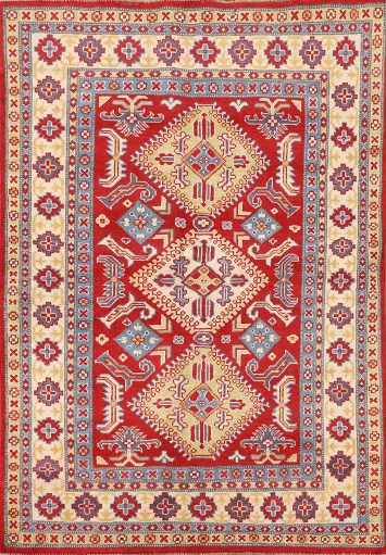Handmade Red Kazak Oriental Rug 4x6