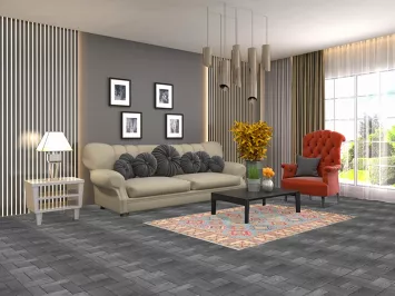 Light Blue Geometric Kazak Oriental Rug 4x6