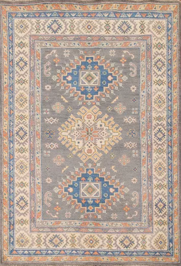 Geometric Kazak Oriental Rug 4x6