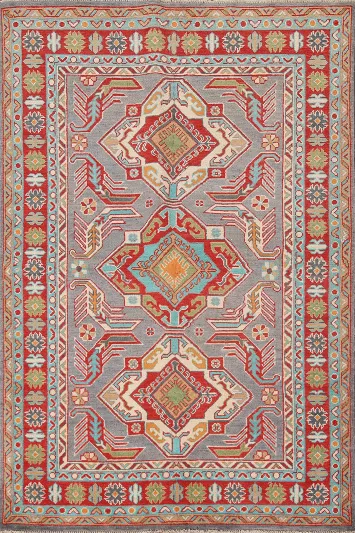 Handmade Wool Kazak Oriental Rug 4x6