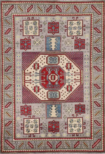 Handmade Wool Kazak Oriental Rug 4x6
