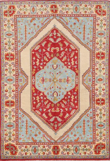 Handmade Wool Kazak Oriental Accent Rug 4x6