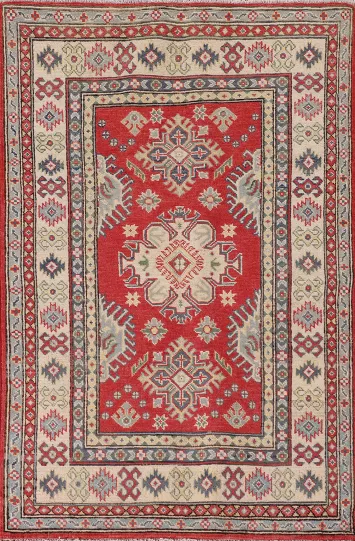 Handmade Red WoolKazak Oriental Rug 3x5