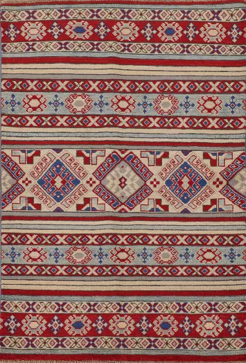 All-Over Geometric Kazak Oriental Accent Rug 3x5
