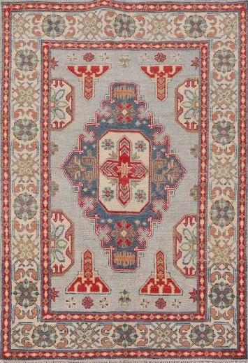 Geometric Wool Kazak Oriental Rug 3x5