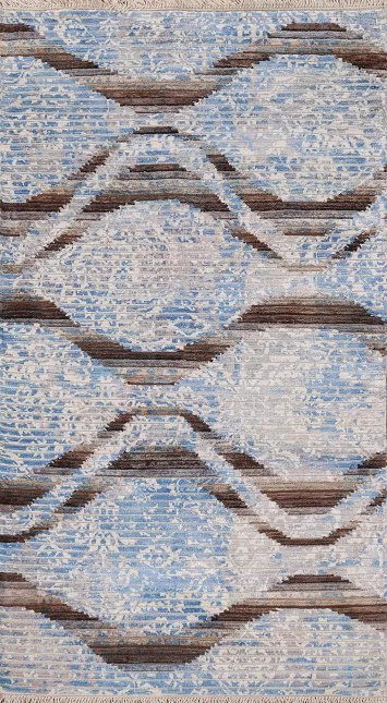 Striped Modern Abstract Oriental Rug 3x5