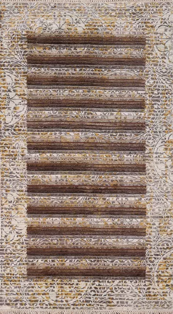 Striped Abstract Oriental Modern Rug 3x5