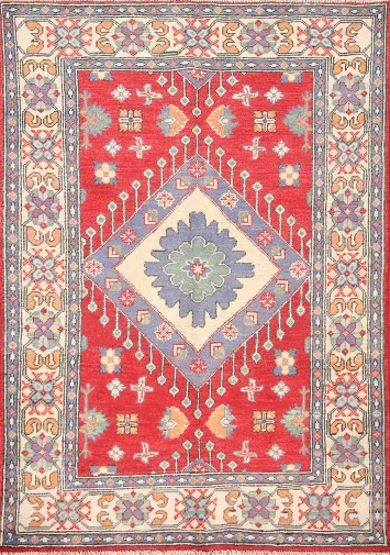 Geometric Wool Kazak Oriental Rug 3x5