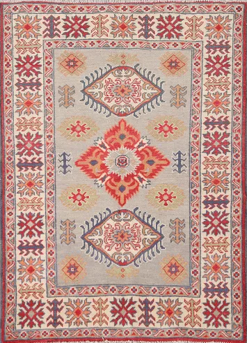 Handmade Wool Accent Kazak Oriental Rug 3x4