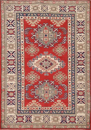 Geometric Kazak Oriental Rug 3x5
