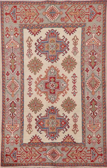 Handmade Wool Kazak Oriental Accent Rug 3x5