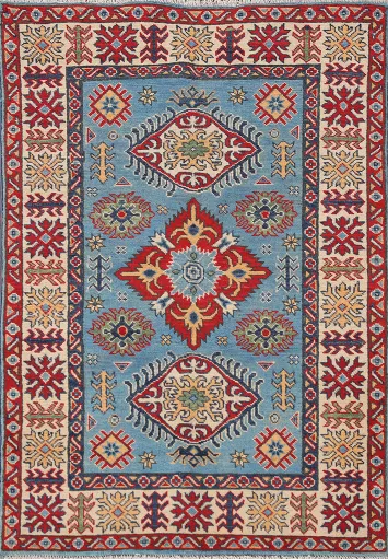 Handmade Blue Kazak Oriental Rug 3x5