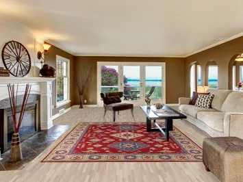 Red Geometric Wool Kazak Oriental Area Rug 8x10