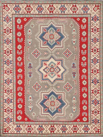 Handmade Wool Kazak Oriental Rug 5x7