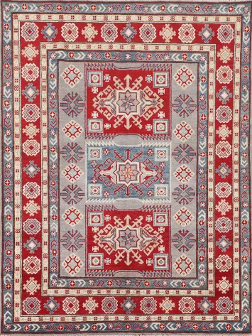 Handmade Wool Kazak Oriental Rug 5x7