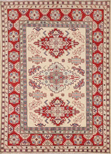 Geometric Kazak Oriental Rug 5x7