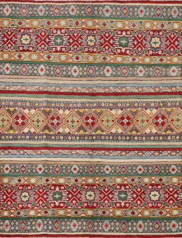 Handmade Wool Kazak Oriental Rug 5x7