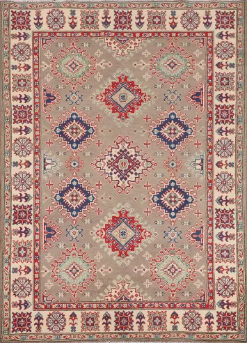 Geometric Kazak Oriental Accent Rug 5x7