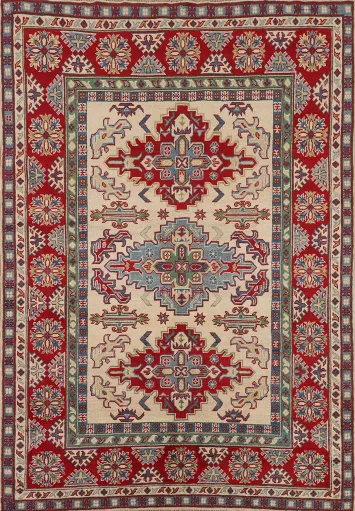 Handmade Wool Kazak Oriental Rug 5x7