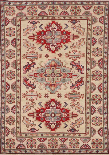 Geometric Kazak Oriental Accent Rug 4x6