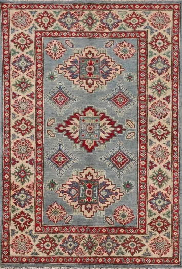 Light Blue Kazak Oriental Rug 4x6