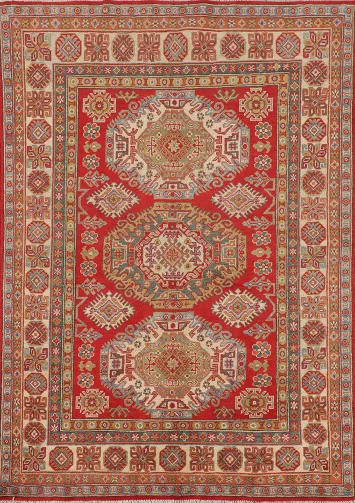 Handmade Wool Kazak Oriental Rug 5x7