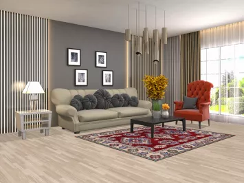 Red Geometric Kazak Oriental Rug 5x6