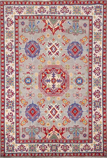 Handmade Wool Kazak Oriental Rug 5x7