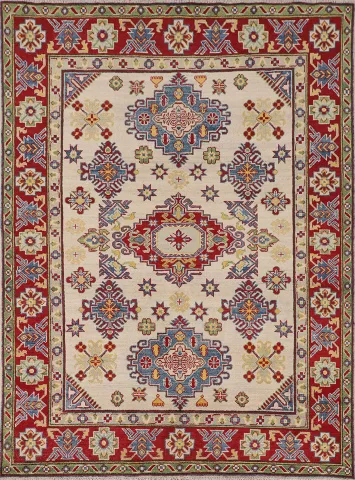 Geometric Kazak Oriental Accent Rug 5x7